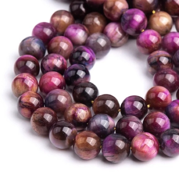 🆕New Pink Multi Color Tiger Eye Crystal Gemstone 8mm Healing Bracelet - Picture 4 of 5